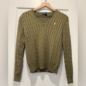 Ralph Lauren Olive V-Neck Sweater